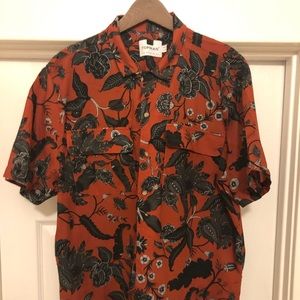 Topman Floral Design Short Sleeve Shirt